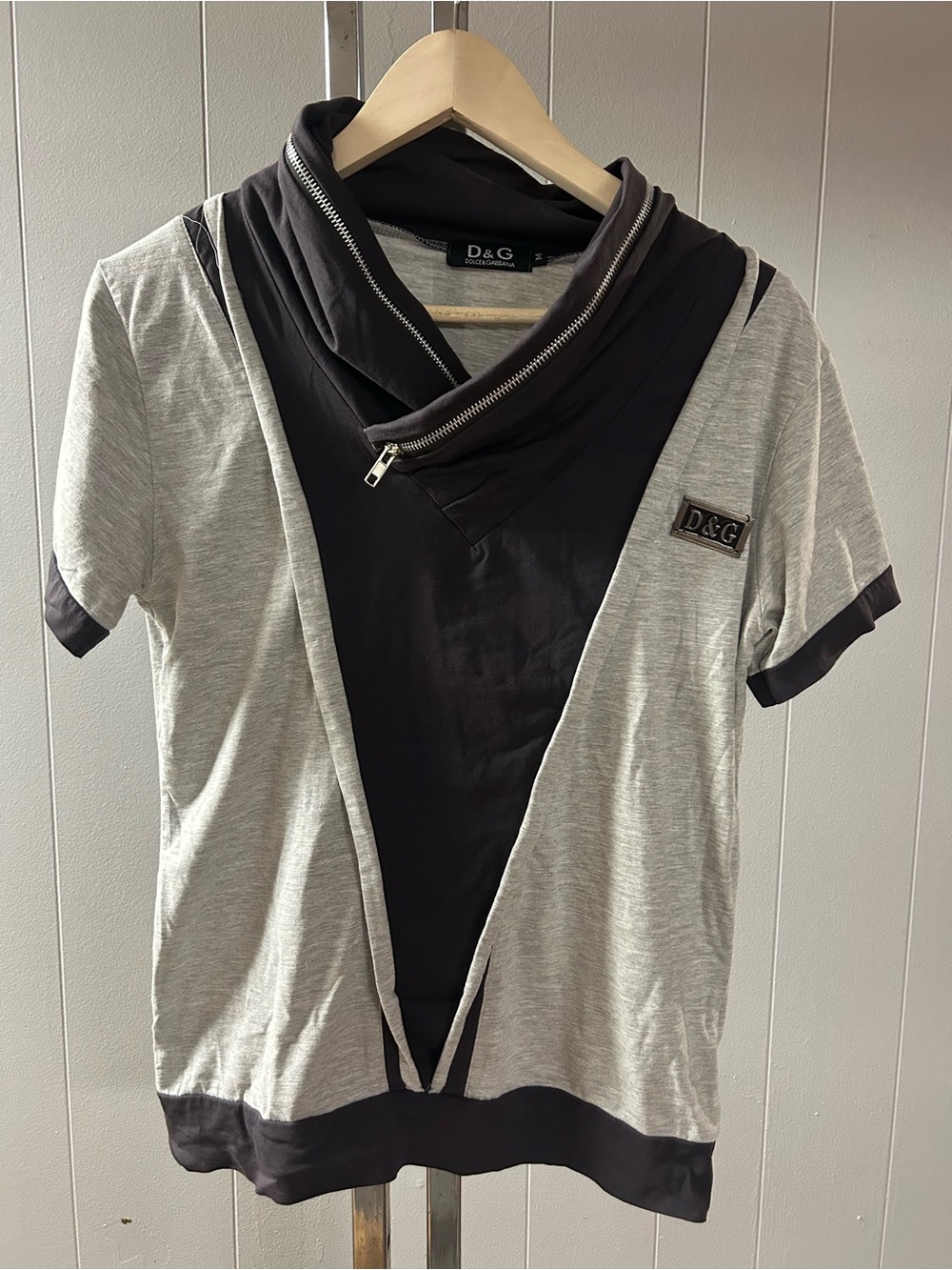 Vintage Dolce & Gabbana D&G draped cowl neck shirt Y2K era unisex